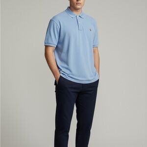 Ralph Lauren Knit Oxford Polo Shirt 3XLT Tall | Light Blue Preppy Classic